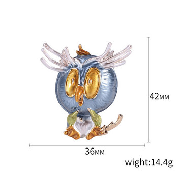Сладък бухал 4 цвята игли емайлирани птици брошки метална декорация животно значка корсаж жени мъжки дрехи шал катарама яка бижута