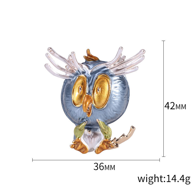 Bufniță drăguță, 4 culori, broșe de păsări emailate, decorațiuni metalice, insignă de animale, corsaj, femei, bărbați, haine, eșarfă, cataramă, guler, bijuterii