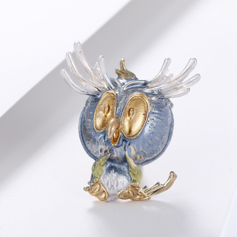 Bufniță drăguță, 4 culori, broșe de păsări emailate, decorațiuni metalice, insignă de animale, corsaj, femei, bărbați, haine, eșarfă, cataramă, guler, bijuterii