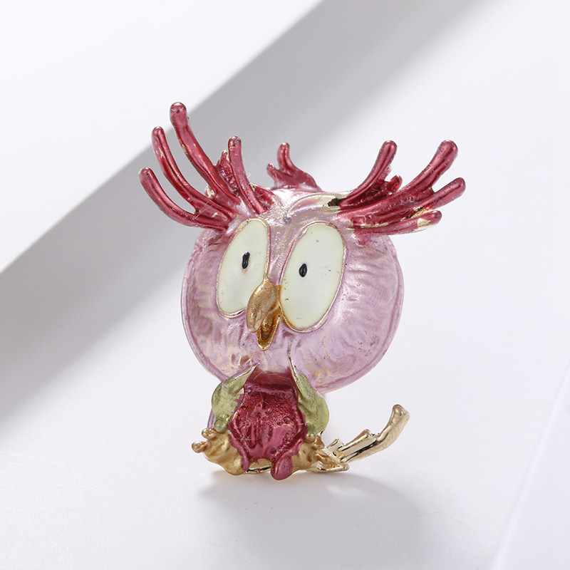 Bufniță drăguță, 4 culori, broșe de păsări emailate, decorațiuni metalice, insignă de animale, corsaj, femei, bărbați, haine, eșarfă, cataramă, guler, bijuterii