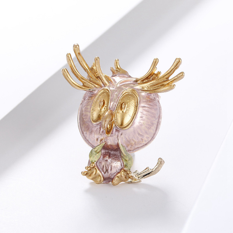 Bufniță drăguță, 4 culori, broșe de păsări emailate, decorațiuni metalice, insignă de animale, corsaj, femei, bărbați, haine, eșarfă, cataramă, guler, bijuterii