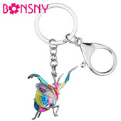 Aripi florale din metal din aliaj email BONSNY breloc mantis rugător breloc geanta mașină breloc inel bijuterii de modă pentru femei bărbați farmece cadouri