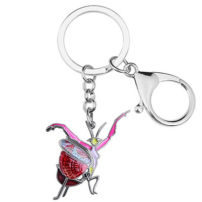 Aripi florale din metal din aliaj email BONSNY breloc mantis rugător breloc geanta mașină breloc inel bijuterii de modă pentru femei bărbați farmece cadouri