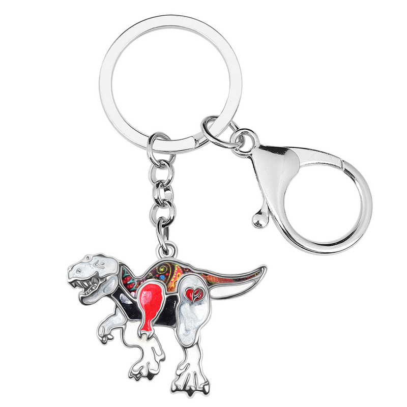 BONSNY Email Din aliaj Mental Wild Jurassic Dragon Dinozaur Brelocuri Moda Breloc Inel Bijuterii Pentru Bărbați Copii Adolescent Charms Cadou