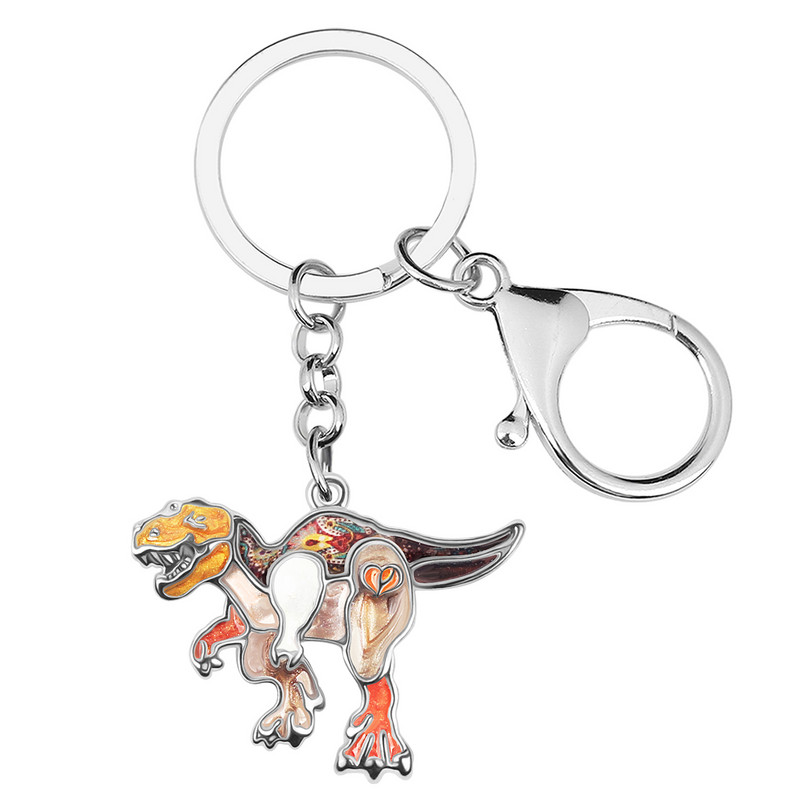 BONSNY Email Din aliaj Mental Wild Jurassic Dragon Dinozaur Brelocuri Moda Breloc Inel Bijuterii Pentru Bărbați Copii Adolescent Charms Cadou