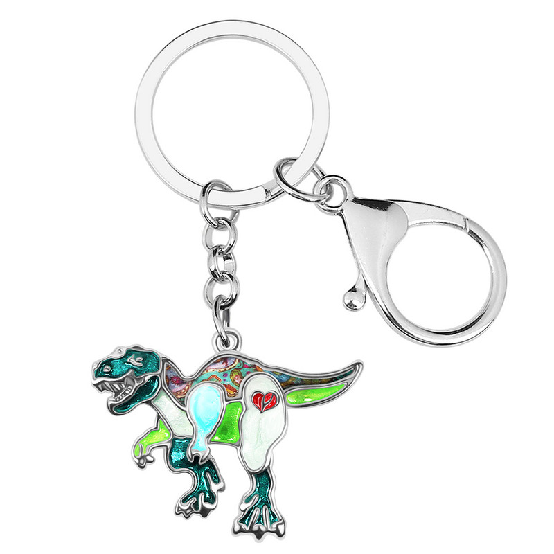 BONSNY Email Din aliaj Mental Wild Jurassic Dragon Dinozaur Brelocuri Moda Breloc Inel Bijuterii Pentru Bărbați Copii Adolescent Charms Cadou