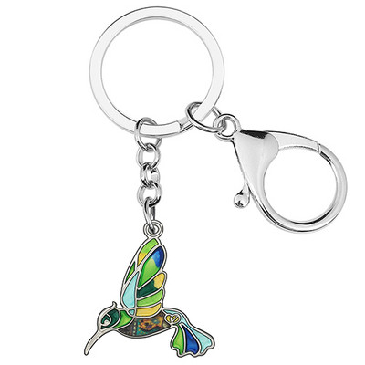 Bonsny zománcötvözet virágos repülő kolibri madarak kulcstartók divatos táska kulcstartó gyűrű ékszerek nőknek tinik lányoknak báj ajándék
