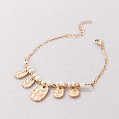 Tocona Frunze boeme ciucuri ciucuri picior lant brelocuri margele colorate glezna pentru femei din aliaj sandale desculte bijuterii reglabile 22147