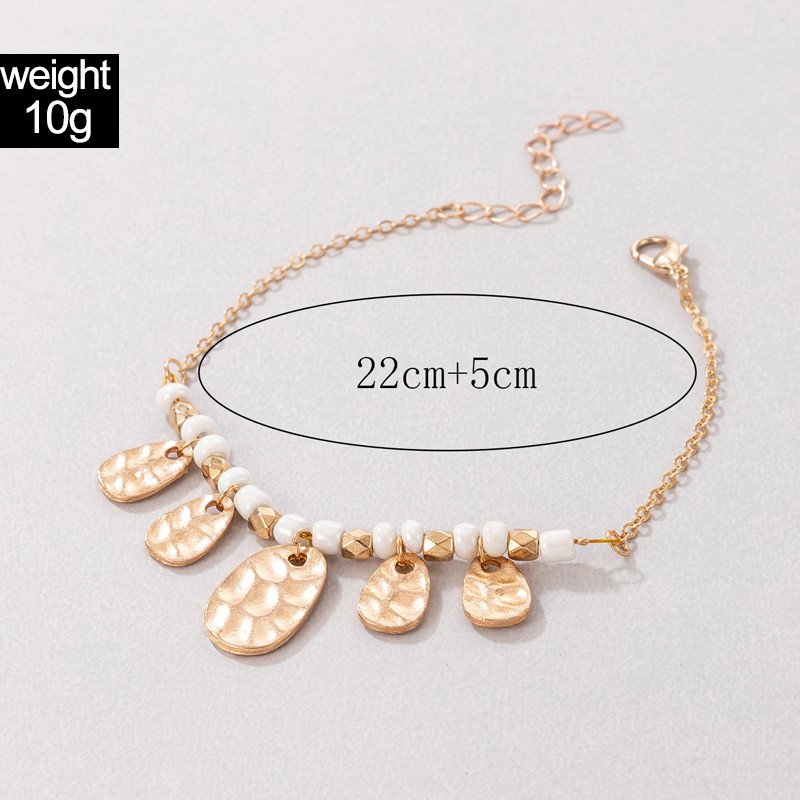 Tocona Frunze boeme ciucuri ciucuri picior lant brelocuri margele colorate glezna pentru femei din aliaj sandale desculte bijuterii reglabile 22147