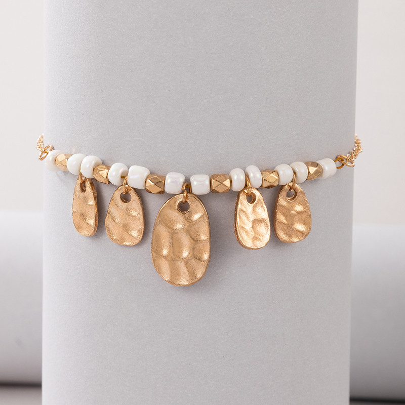 Tocona Frunze boeme ciucuri ciucuri picior lant brelocuri margele colorate glezna pentru femei din aliaj sandale desculte bijuterii reglabile 22147