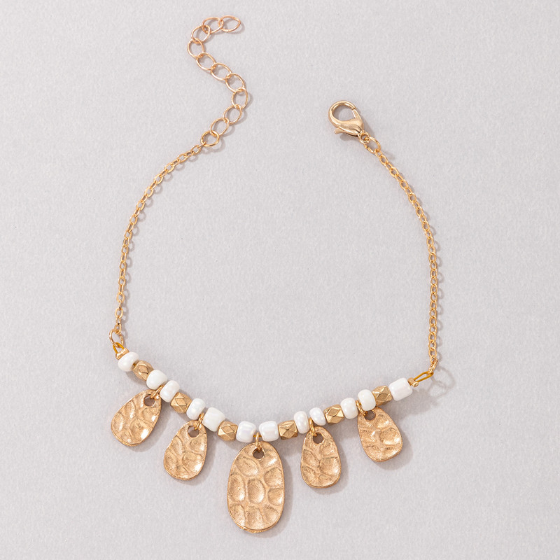 Tocona Frunze boeme ciucuri ciucuri picior lant brelocuri margele colorate glezna pentru femei din aliaj sandale desculte bijuterii reglabile 22147