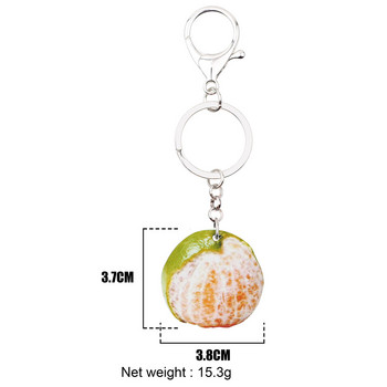 Bonsny Acrylic Orange Tangerine Fruit Chain Keychains Holders Μόδα κοσμήματα δώρο για γυναίκες κορίτσια Τσάντα αυτοκινήτου Κρεμαστό κόσμημα Χονδρική