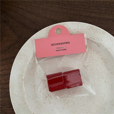 2 buc./lot Mini Breton din plastic Seria Roșie de Anul Nou Geometric Pătrat Dragoste Inimă Flori Iepuraș Agrafe de păr pentru fată