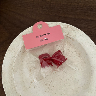 2 buc./lot Mini Breton din plastic Seria Roșie de Anul Nou Geometric Pătrat Dragoste Inimă Flori Iepuraș Agrafe de păr pentru fată