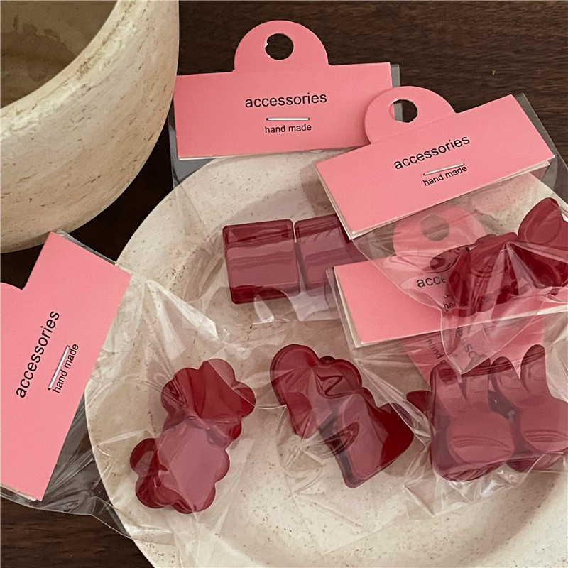 2 buc./lot Mini Breton din plastic Seria Roșie de Anul Nou Geometric Pătrat Dragoste Inimă Flori Iepuraș Agrafe de păr pentru fată