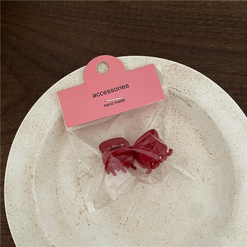 2 buc./lot Mini Breton din plastic Seria Roșie de Anul Nou Geometric Pătrat Dragoste Inimă Flori Iepuraș Agrafe de păr pentru fată