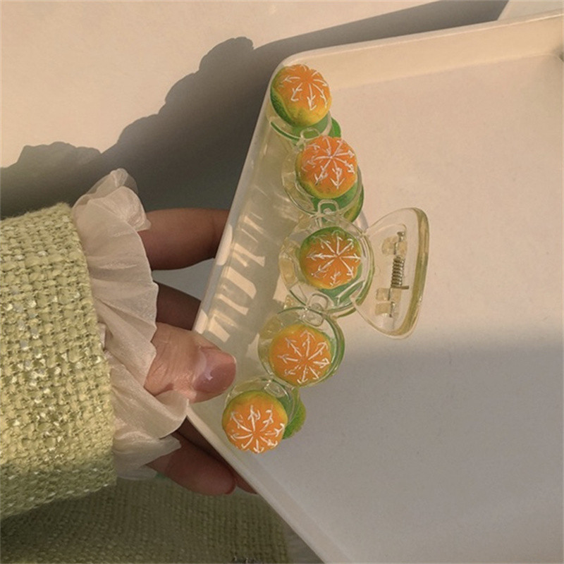 Moda Coreeană Acrilic Portocaliu Gheare Păr Vară Grape Crab Agrafă Pentru Femei Accesorii De Păr Kawaii Pentru Fată