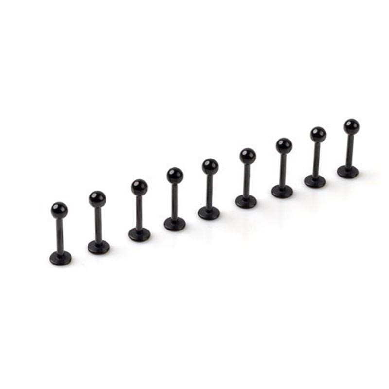 PINKSEE Lot 10 bucăți 16G negru din oțel inoxidabil Labret Lip Ring Ball Stud Barbie Piercing Barbie