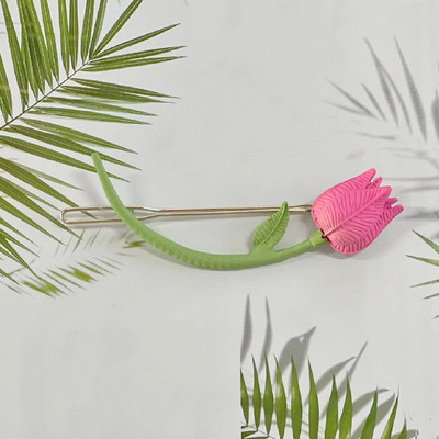 2022 Нова шнола за коса Дамско лято Calla Lily Flower Щипка за коса Temperament Grab Щипка за коса Момиче Sweet Tulip Hair Claw Headwear