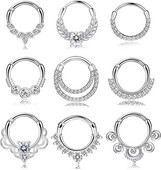1 buc Inele 16G Septum Clicker Inele cu balamale pentru nas Inele pentru cartilaj Tragus Hoop Helix Daith Cercei Piercing nas Bijuterii 10MM