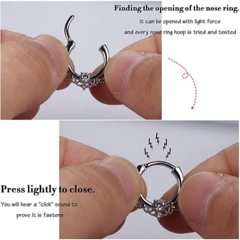 1 ΤΕΜ. 16G Septum Clicker Rings Αρθρωτοί δακτύλιοι μύτης Segment Cartilage Tragus Hoop Helix Daith Earrings Nose Piercing Jewelry 10mm