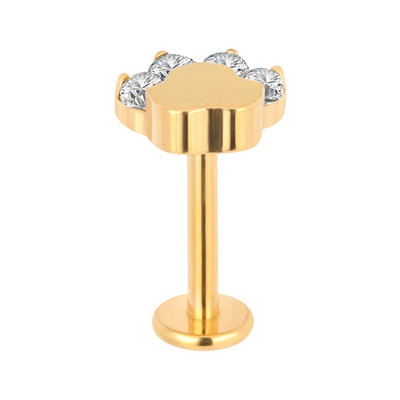 ASTM F136 Titan Lip Stud Blaze Shape Zircon Shape Top Labret PIERC Ureche Cartilaj Tragus Helix Limbă Piercing unghii Bijuterii