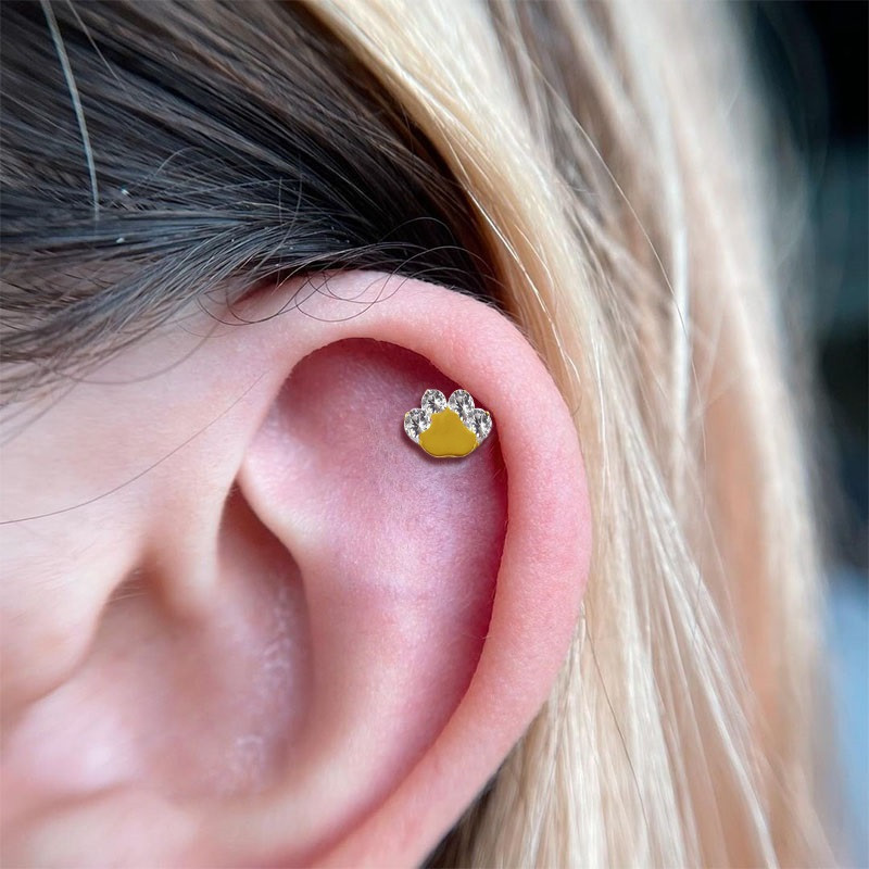 ASTM F136 Titan Lip Stud Blaze Shape Zircon Shape Top Labret PIERC Ureche Cartilaj Tragus Helix Limbă Piercing unghii Bijuterii