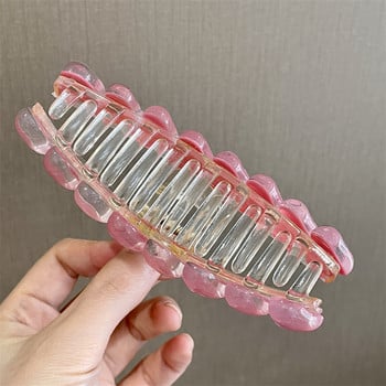 2022 Summer girl Sweet Pink Jelly Love Hair Clip Hair Claw Γυναικεία ροζ ακρυλική φουρκέτα Αξεσουάρ μαλλιών για γυναίκες Αξεσουάρ κεφαλής