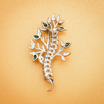 Hanreshe Flower Spine Brooch Медицински игли Сребърно покритие Ортопедични ревери Значка Бижута за доктор медицинска сестра студент по медицина