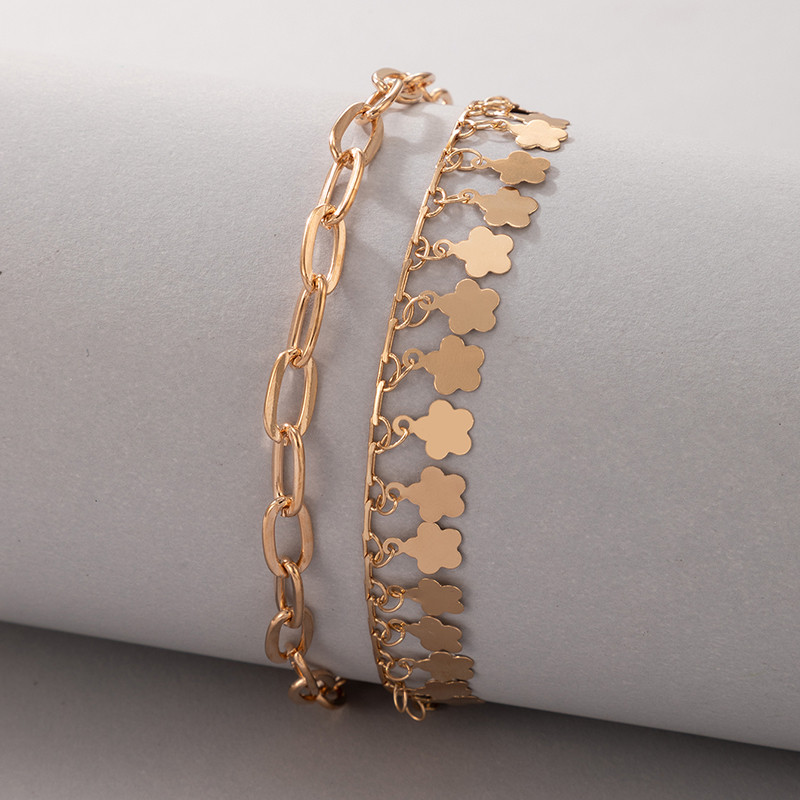Tocona Bohemian Gold Color Wafer Anklets for Women Charms Sandale desculțe Lanț reglabil pentru picioare Bijuterii de vară Comert cu ridicata 17035