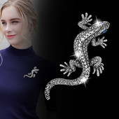 LEEKER Broșă șopârlă cu stras strălucitor pentru femei Broșă vintage Pin Bijuterii de modă bijuterii pentru femei ZD1 LK4