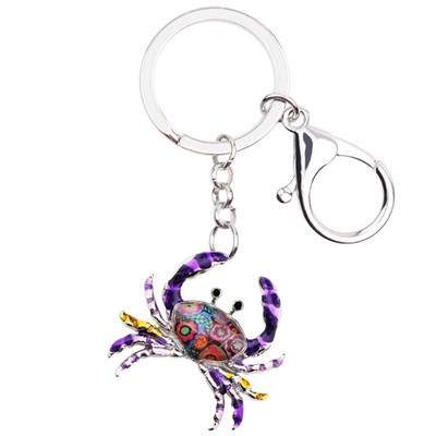 Bonsny Ocean Collection Animal Zománc Rák Kulcstartó Női Kulcstartók Ajándék Lányoknak Kézitáska Bűbájok Kulcstartó Autós Kulcs Charms Ékszerek