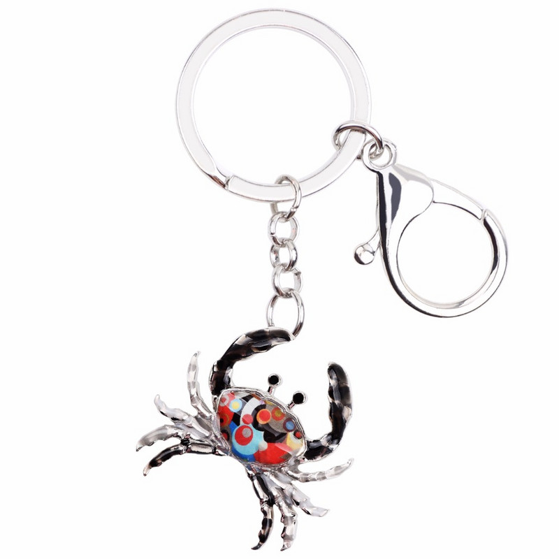 Bonsny Ocean Collection Animal Zománc Rák Kulcstartó Női Kulcstartók Ajándék Lányoknak Kézitáska Bűbájok Kulcstartó Autós Kulcs Charms Ékszerek