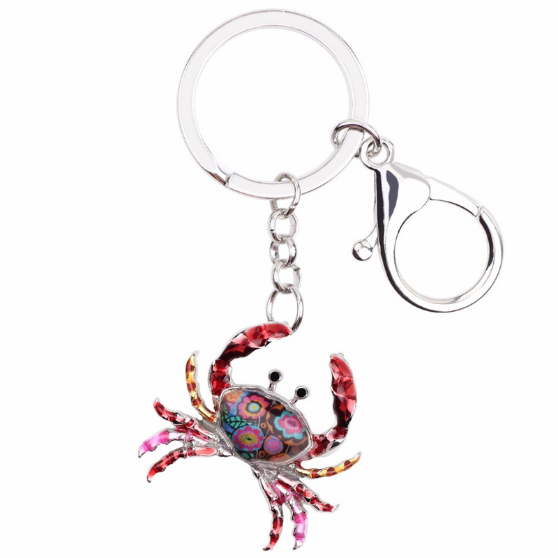 Bonsny Ocean Collection Animal Zománc Rák Kulcstartó Női Kulcstartók Ajándék Lányoknak Kézitáska Bűbájok Kulcstartó Autós Kulcs Charms Ékszerek