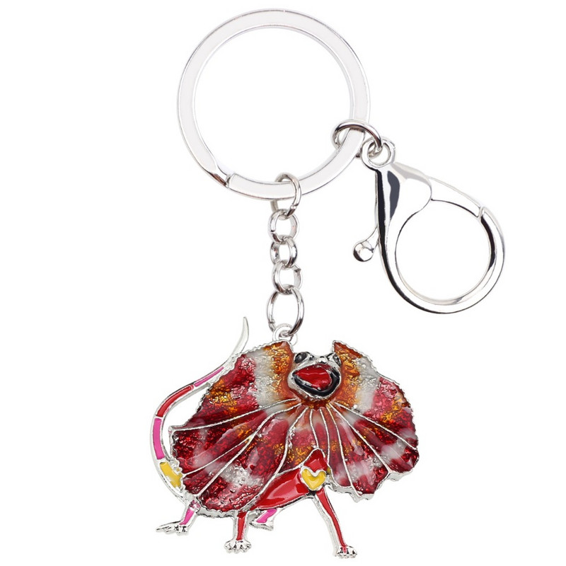 Smalț Animal Bonsny Australia șopârlă cu volane Brelocuri Breloc Cadou pentru femei, fete, doamne, poșete, brelocuri, bijuterii de modă, vrac