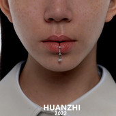 Șurub de buze punk din metal, fără piercing, imitație de perlă, cu strasuri colorate, clemă pentru buze, pentru femei, bărbați, bijuterii gotice de petrecere 2022