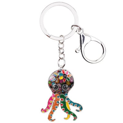 Μπρελόκ με μπρελόκ από σμάλτο Bonsny Τσάντα τσάντα γούρι μεταλλικό μπρελόκ Νέα αξεσουάρ μόδας Ocean Animal Jewelry for Women