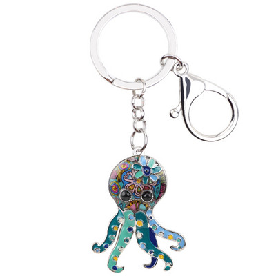 Μπρελόκ με μπρελόκ από σμάλτο Bonsny Τσάντα τσάντα γούρι μεταλλικό μπρελόκ Νέα αξεσουάρ μόδας Ocean Animal Jewelry for Women