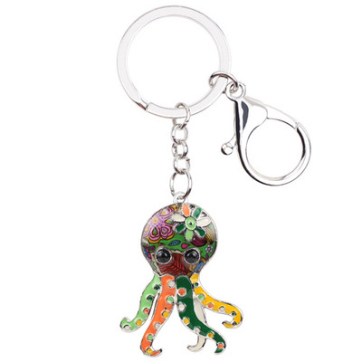 Μπρελόκ με μπρελόκ από σμάλτο Bonsny Τσάντα τσάντα γούρι μεταλλικό μπρελόκ Νέα αξεσουάρ μόδας Ocean Animal Jewelry for Women