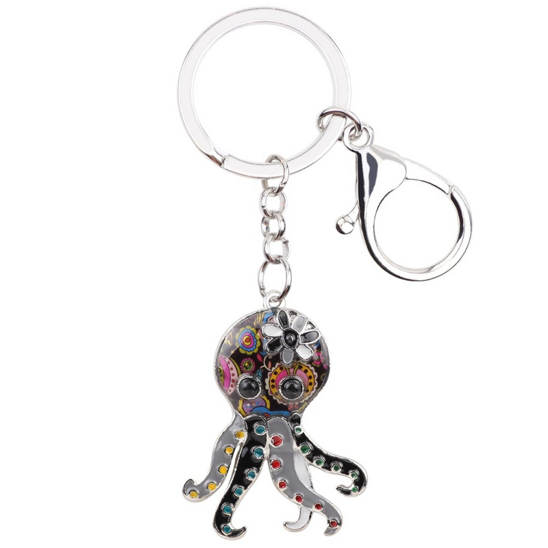 Μπρελόκ με μπρελόκ από σμάλτο Bonsny Τσάντα τσάντα γούρι μεταλλικό μπρελόκ Νέα αξεσουάρ μόδας Ocean Animal Jewelry for Women