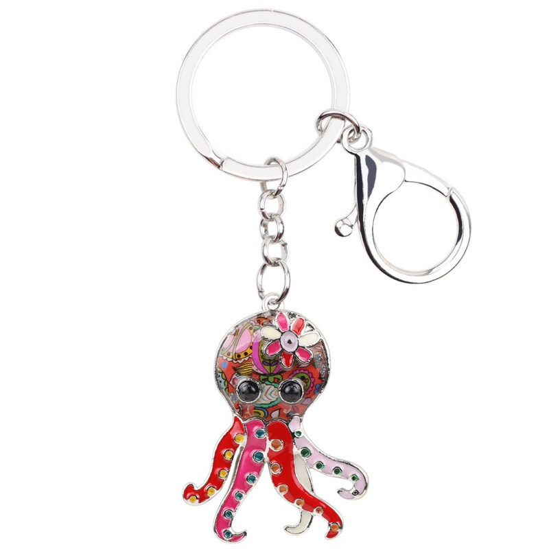 Μπρελόκ με μπρελόκ από σμάλτο Bonsny Τσάντα τσάντα γούρι μεταλλικό μπρελόκ Νέα αξεσουάρ μόδας Ocean Animal Jewelry for Women