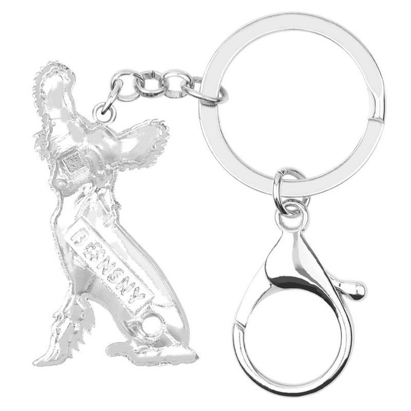 Breloc de chei pentru câini cu crestă chinezească din aliaj de email Bonsny Suport pentru breloc Bijuterii pentru animale de companie de modă pentru femei, fete, geantă, farmece de mașină, cadou