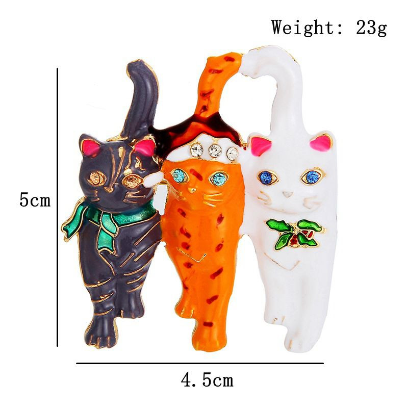 Nou creativ Super drăguț 3 pisicuțe email ace de rever Corsaj bijuterii cadou haine broșă de lux ornament de haină insigne de modă