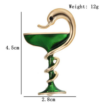 Нови персонализирани креативни чаши за вино змийски игли Корсаж Бижута Подарък Дрехи Луксозна брошка Палто Орнамент Модни значки