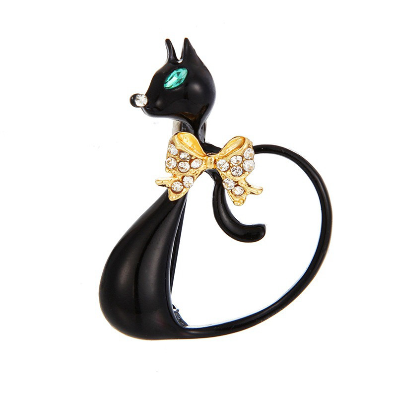 Ace de rever emailat Pinguin drăguț/Pisică neagră/Flori Broșe pentru femei Bărbați Creativi pentru bărbați Ace de moda Cristal Insecte cadou cadou
