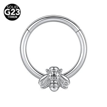 ASTM F136 Titanium Bee Nose Ring Piercing Body Jewelry for Women 16G Septum Clicker Helix Ear Cartilage Daith Hoop