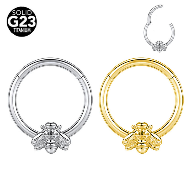 ASTM F136 titan albine inel nas piercing bijuterii corp pentru femei bărbați 16G septum Clicker Helix ureche cartilaj Daith Hoop