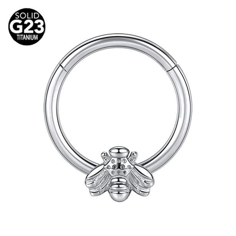 ASTM F136 titan albine inel nas piercing bijuterii corp pentru femei bărbați 16G septum Clicker Helix ureche cartilaj Daith Hoop