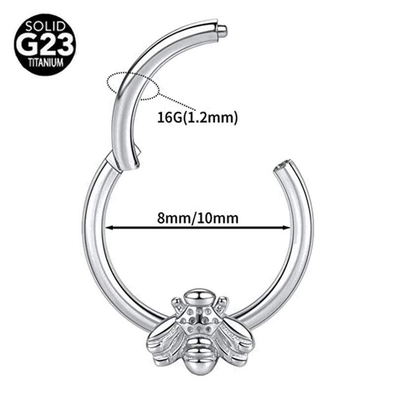 ASTM F136 titan albine inel nas piercing bijuterii corp pentru femei bărbați 16G septum Clicker Helix ureche cartilaj Daith Hoop