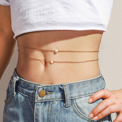 1db Belly Waist Chain Body Jewelry Női Szexi lánc Bikini Beach Body Chain Vintage Charm Jewelry Y003